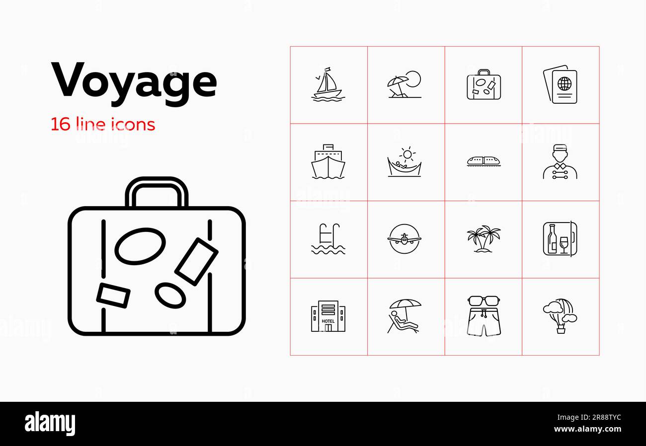 Voyage icons. Set of line icons Stock Vector Image & Art - Alamy