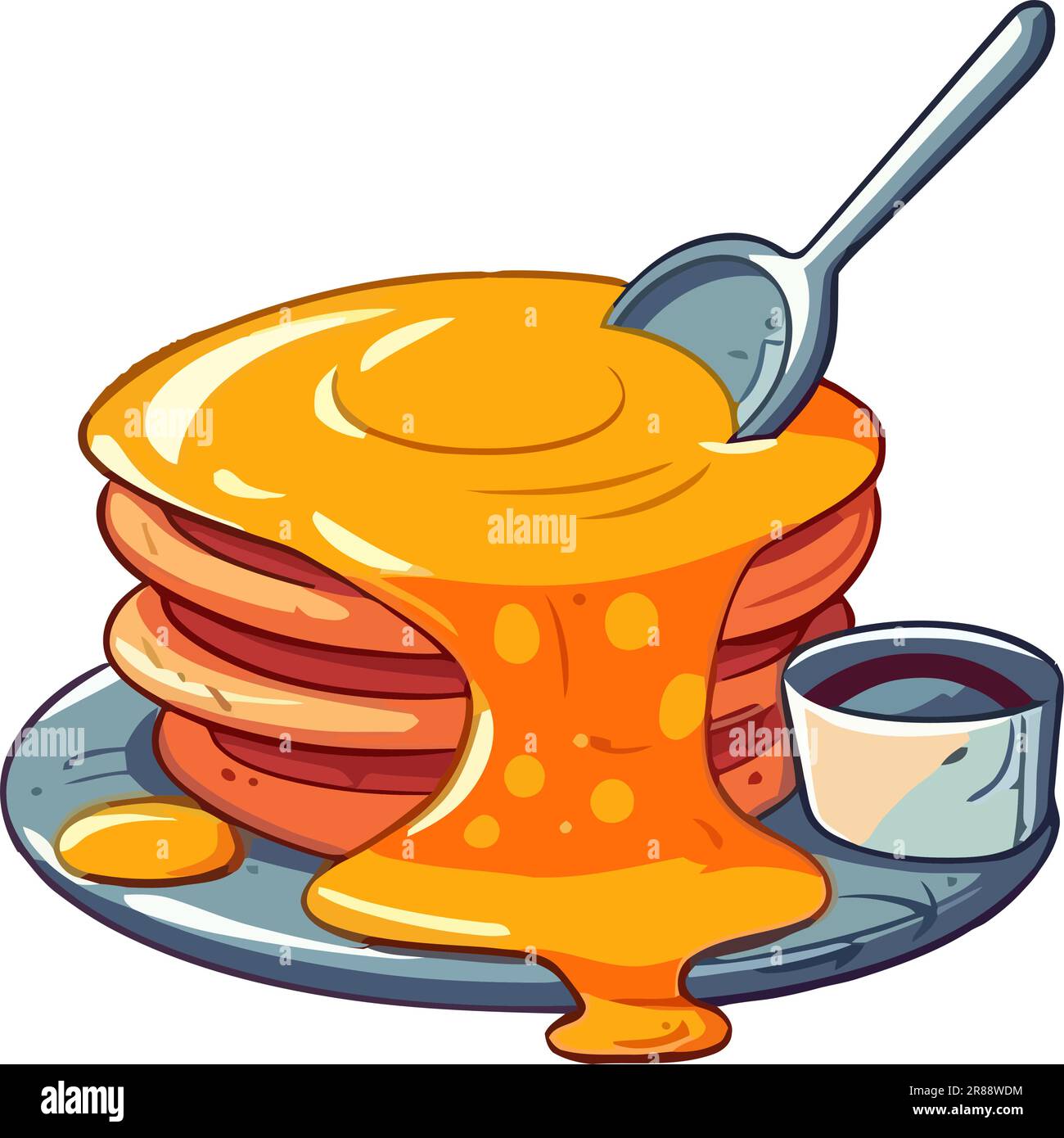 Sweet pancake stack with honey Stock Vector Image & Art Alamy