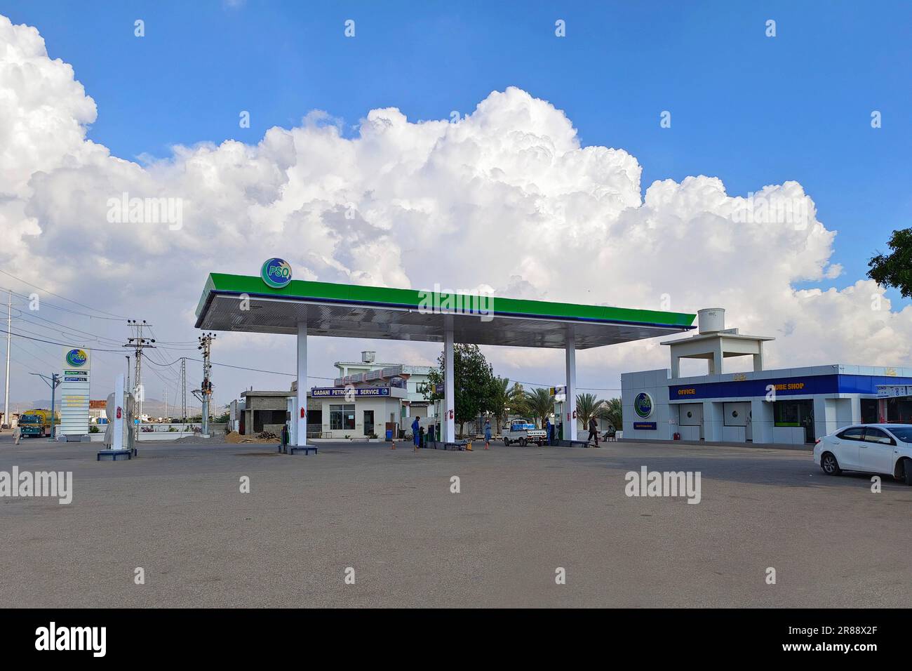 PSO petrol pump at Gawader coastal highway Stock Photo