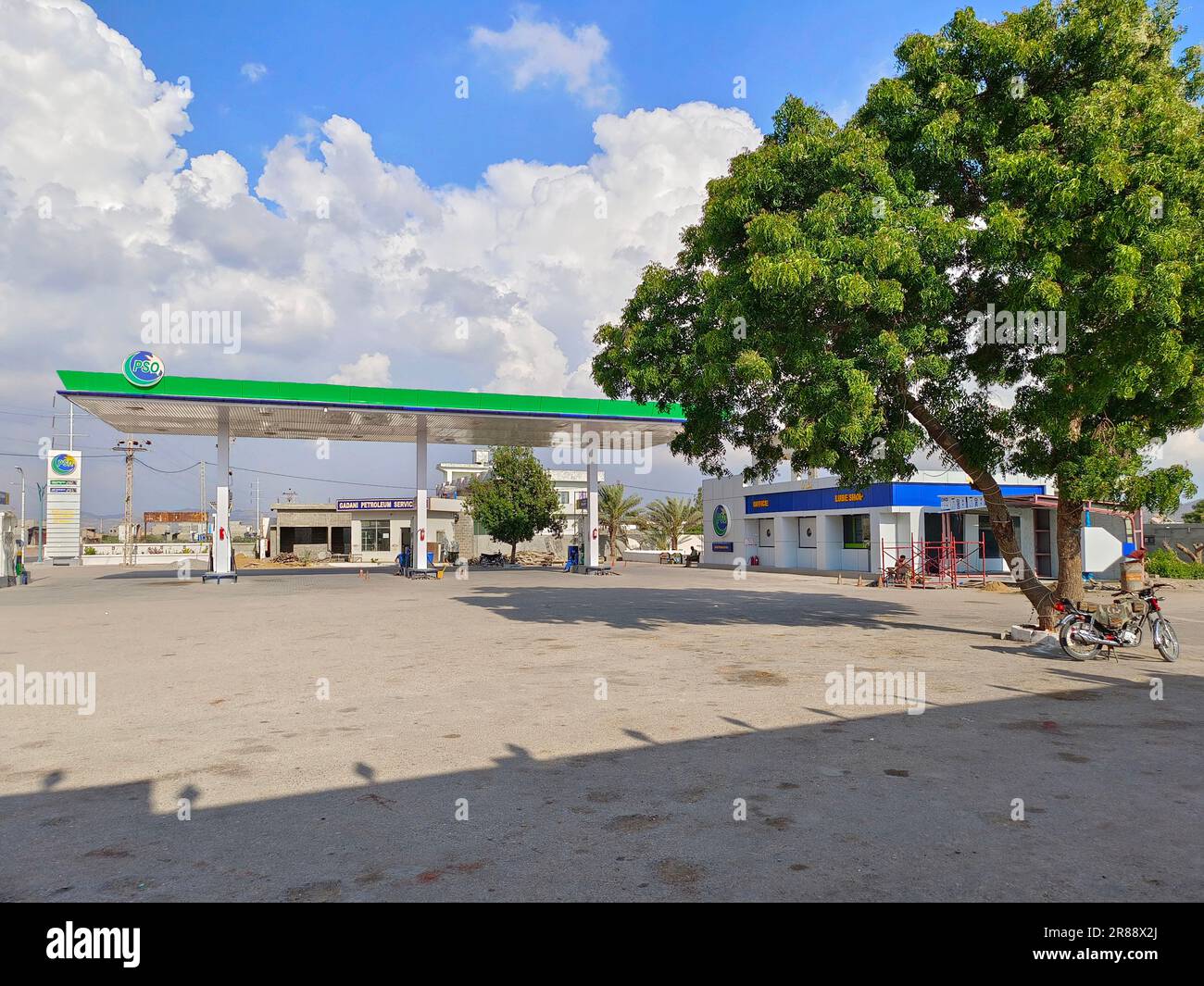 PSO petrol pump at Gawader coastal highway Stock Photo