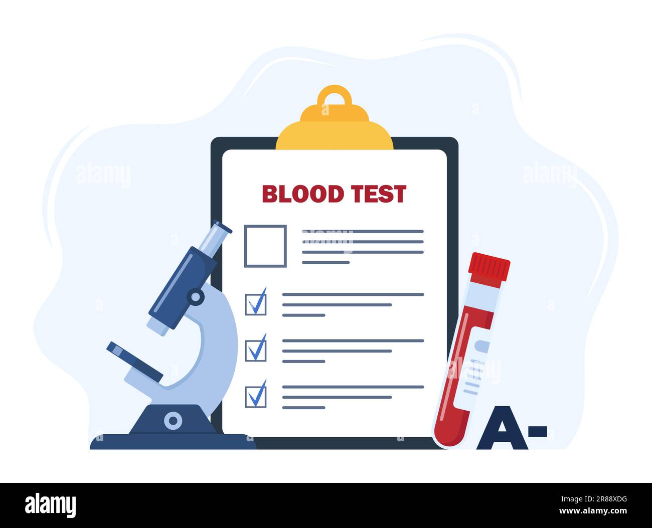 Analysis to determine the blood group. Medical blood test concept