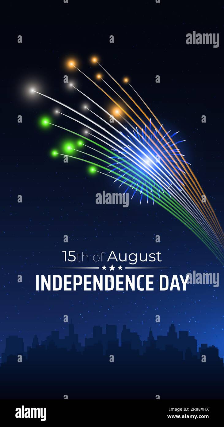 15th of august, india independence day, Indian colorful fireworks flag
