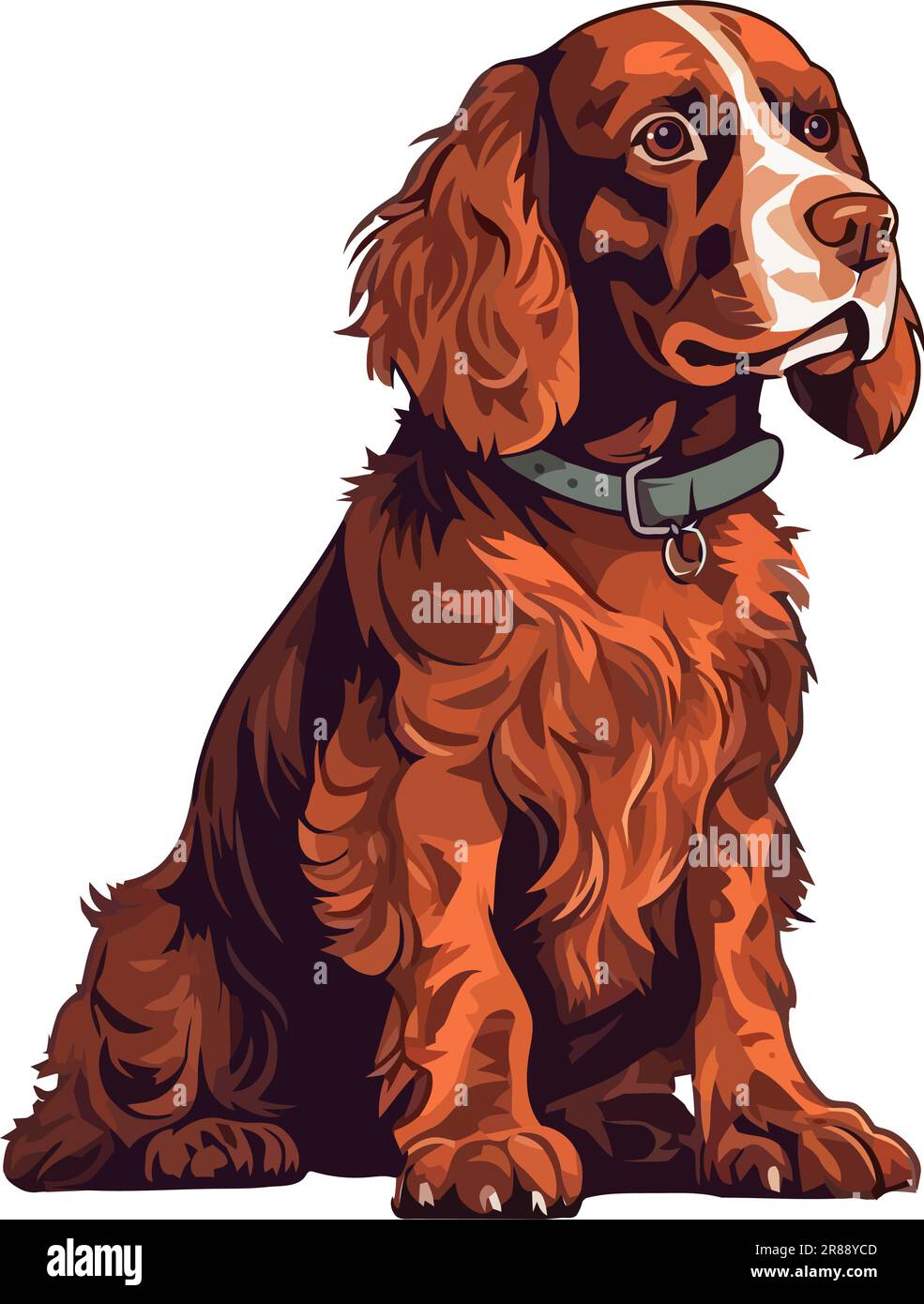 Cute puppy sitting, cheerful and loyal Stock Vector Image & Art - Alamy