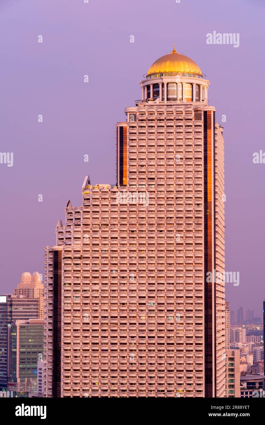 Bangkok, Thailand. Lebua State Tower Luxury Hotel and with the world-famous Sirocco fine dining rooftop restaurant. Stock Photo
