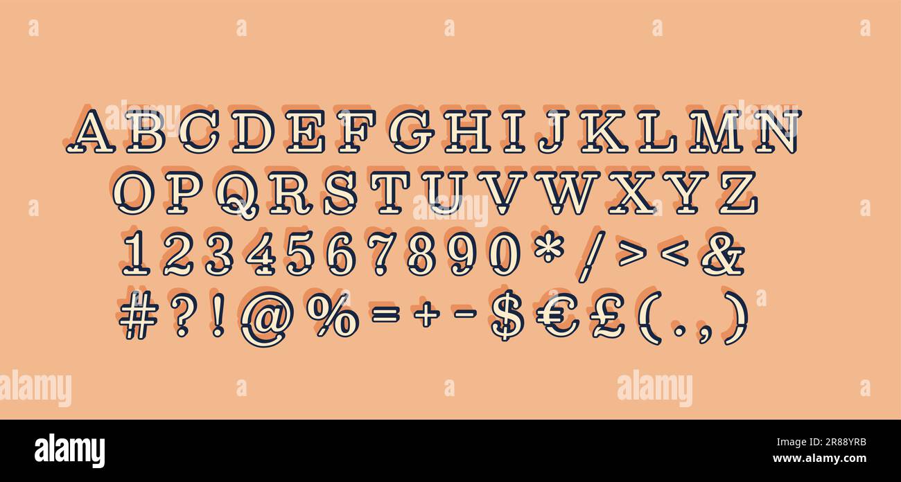 Black classic modern style alphabet set Stock Vector