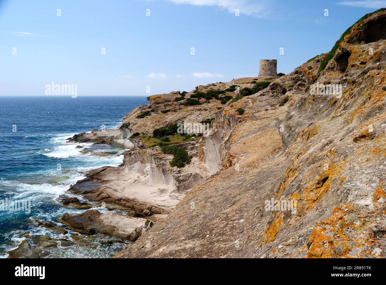 The coast of Capo Argentina in Bosa Stock Photo Alamy