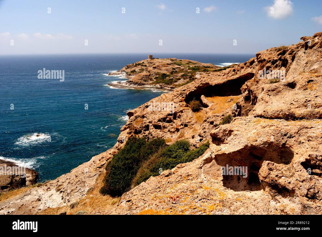 The coast of Capo Argentina in Bosa Stock Photo Alamy