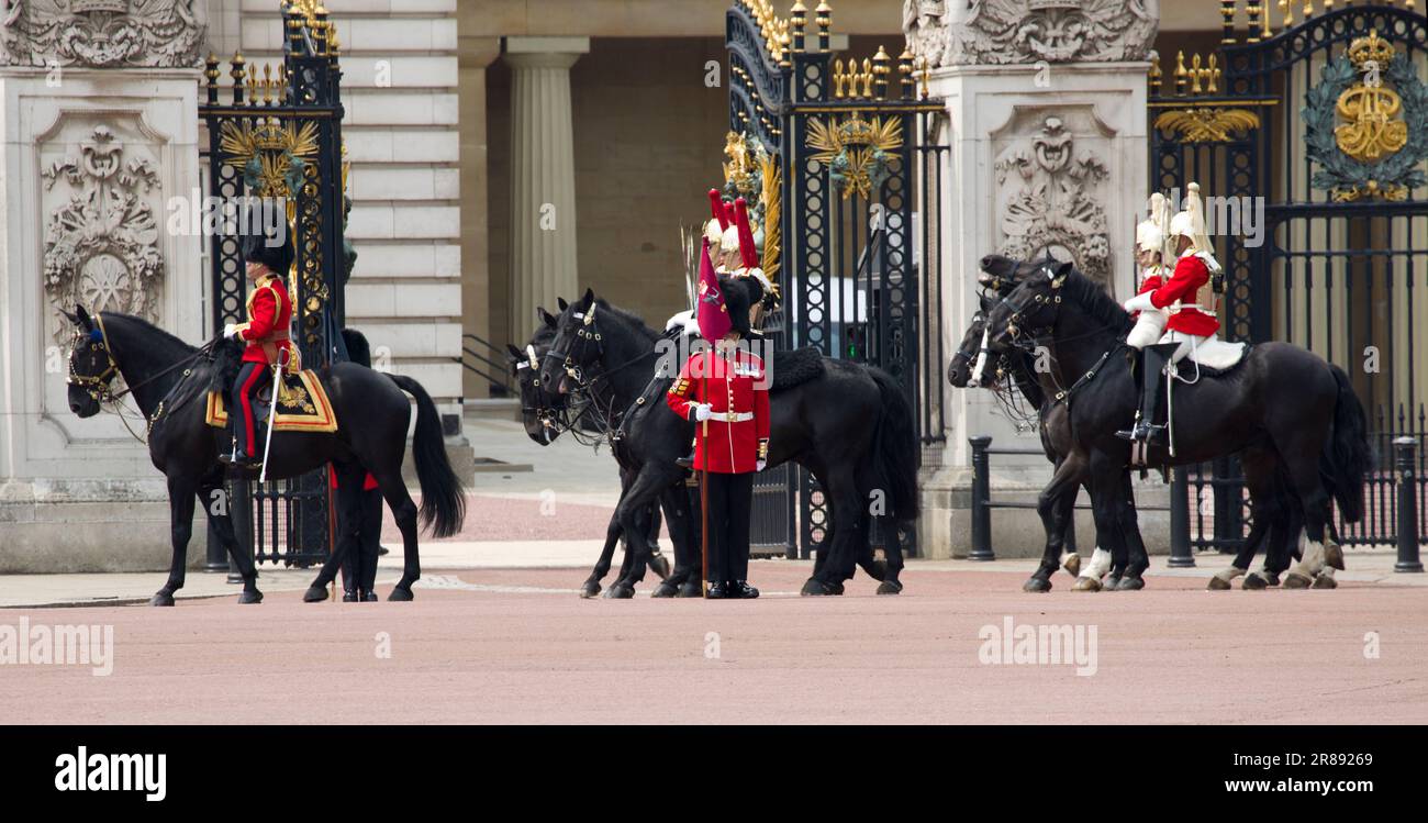 The Colour Paraded Outside Buckingham Palace Trooping The Colour Color 2023 Stock Photo