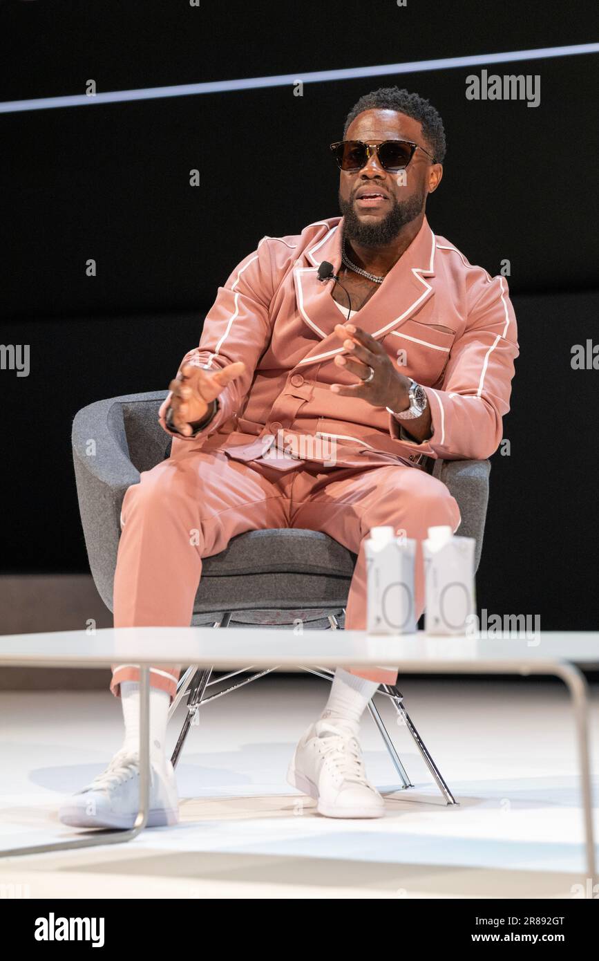 Cannes, France - June 20 2023: Kevin Hart - The Entertainment Person of the Year speak on stage during the Cannes Lions session at the Cannes Lions 2023 © ifnm press Stock Photo