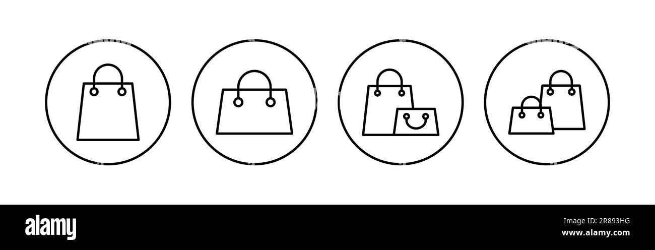 Shopping bag icon set. shopping icon vector Stock Vector Image & Art ...