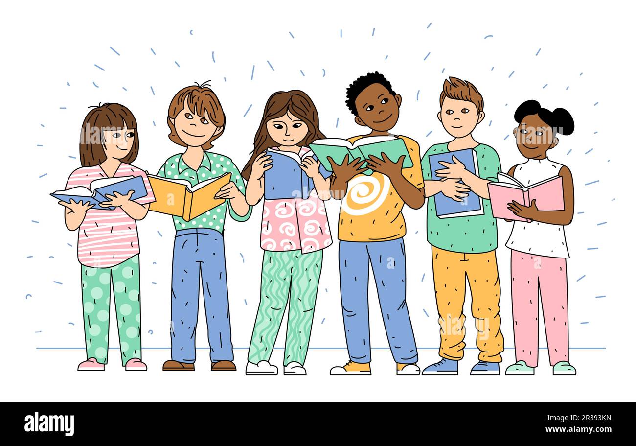 Group of happy kids Stock Vector Image & Art - Alamy