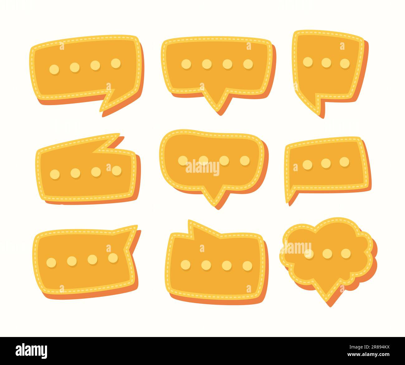 Set of Speech Bubble Icons in Flat Design Style Stock Vector Image ...