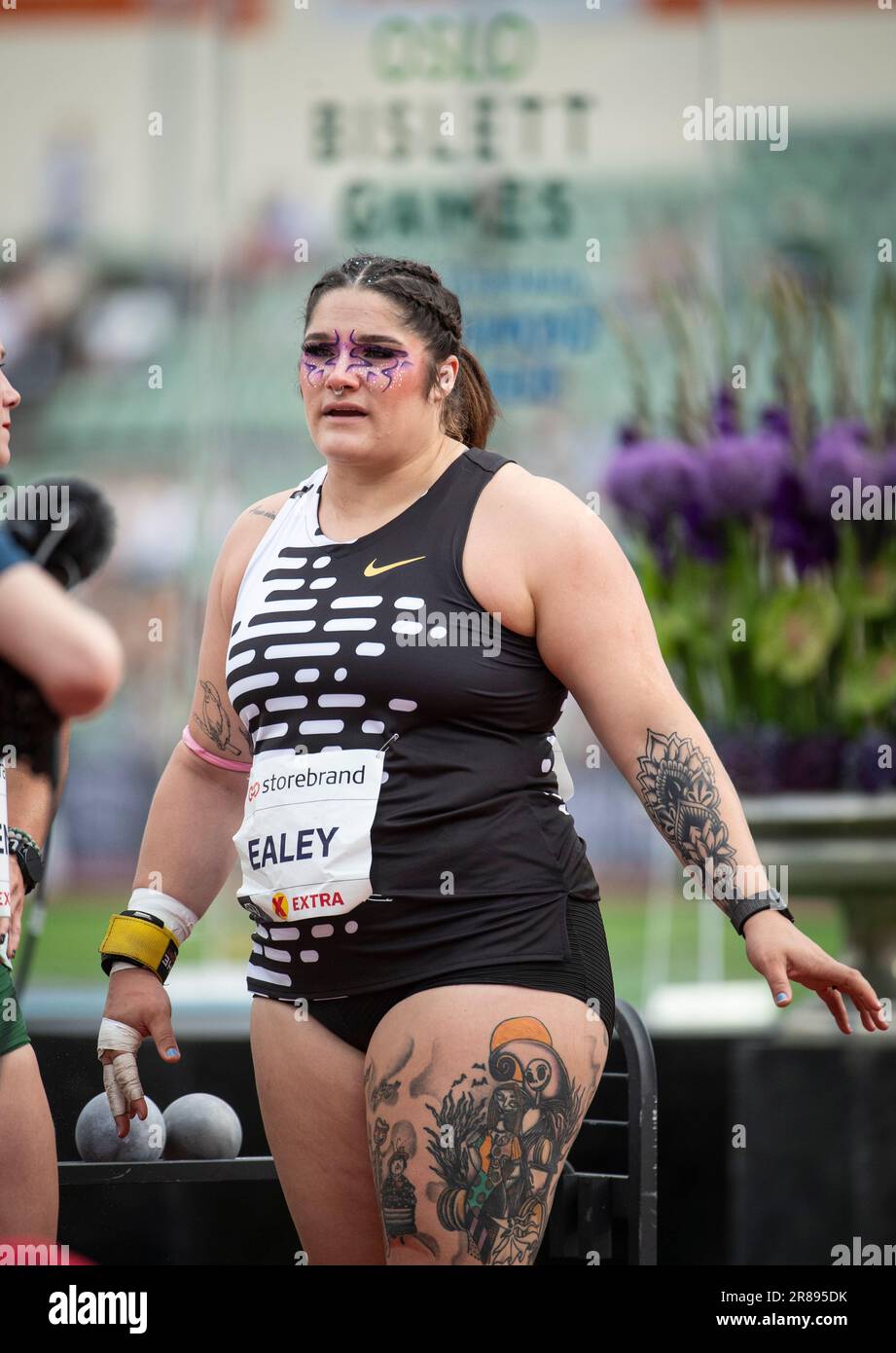 Chase Ealey of the USA competing in the women’s shot put at the Oslo