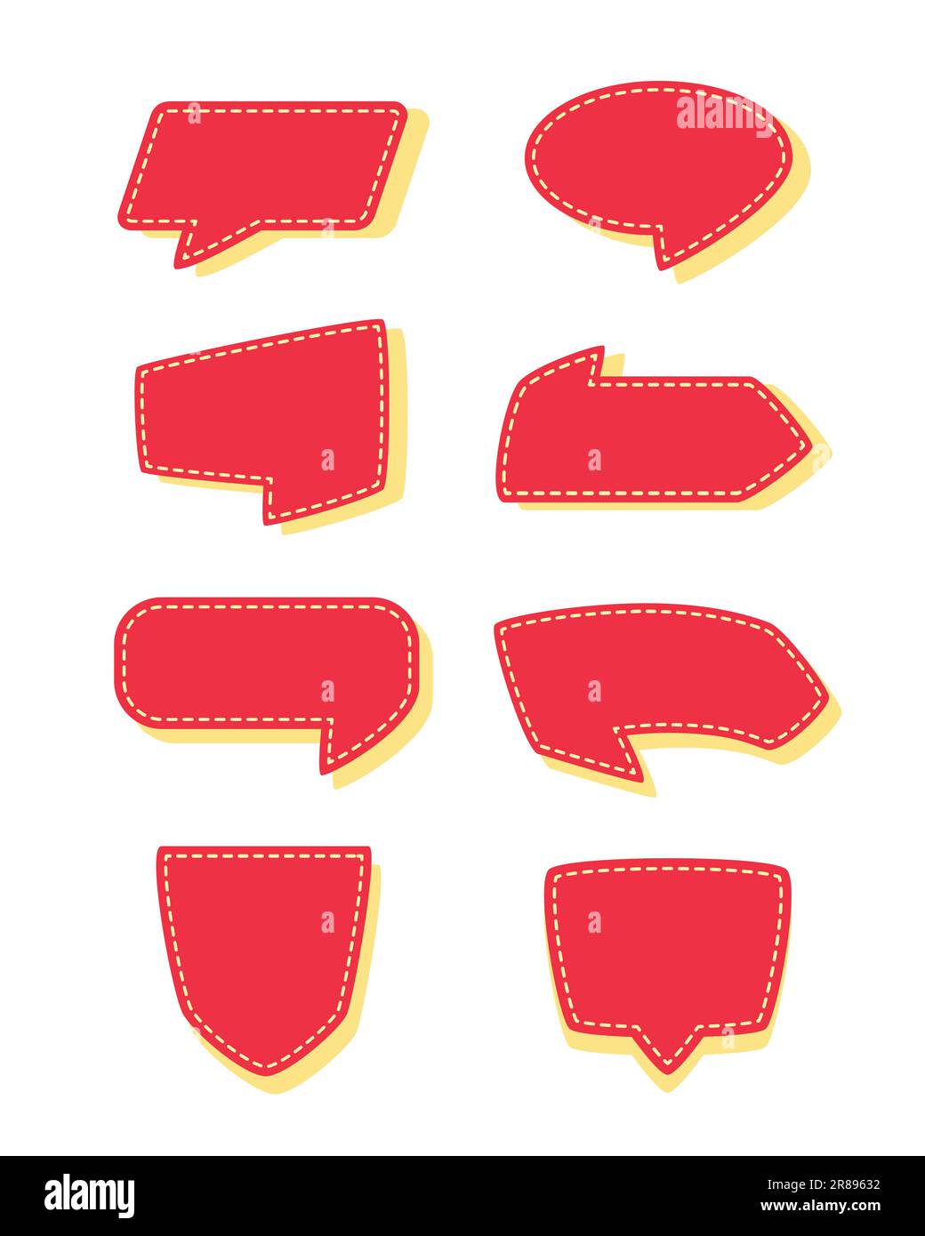 Set of Speech Bubble Icons in Flat Design Style Stock Vector Image ...