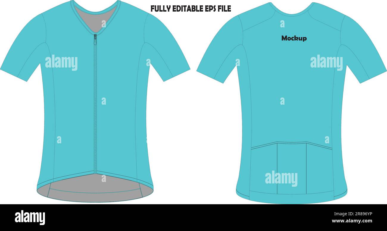 Cycling Short Sleeve Jersey Mock ups Stock Vector