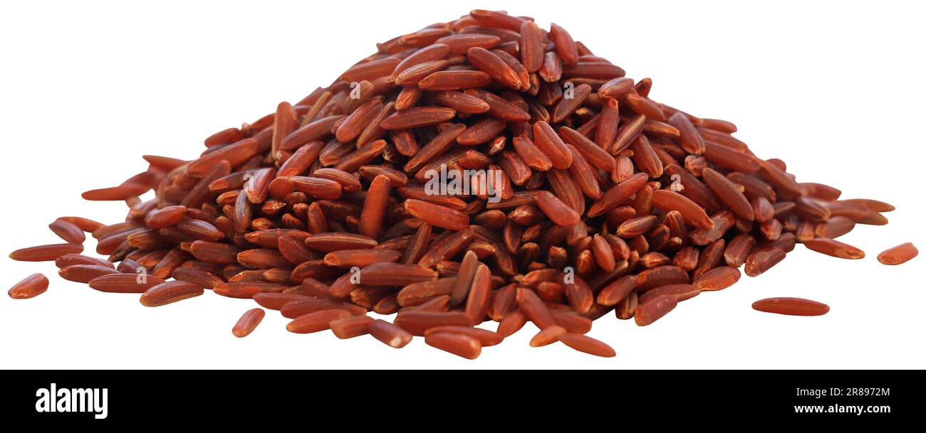 Red Jasmine rice closeup and isolated Stock Photo
