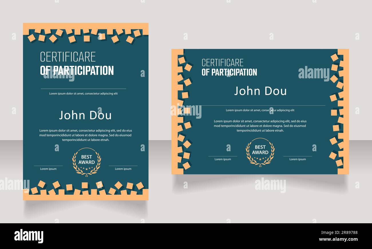 Volunteering certificate design template set Stock Vector Image Art Volunteering certificate design template set Stock Vector Image Art