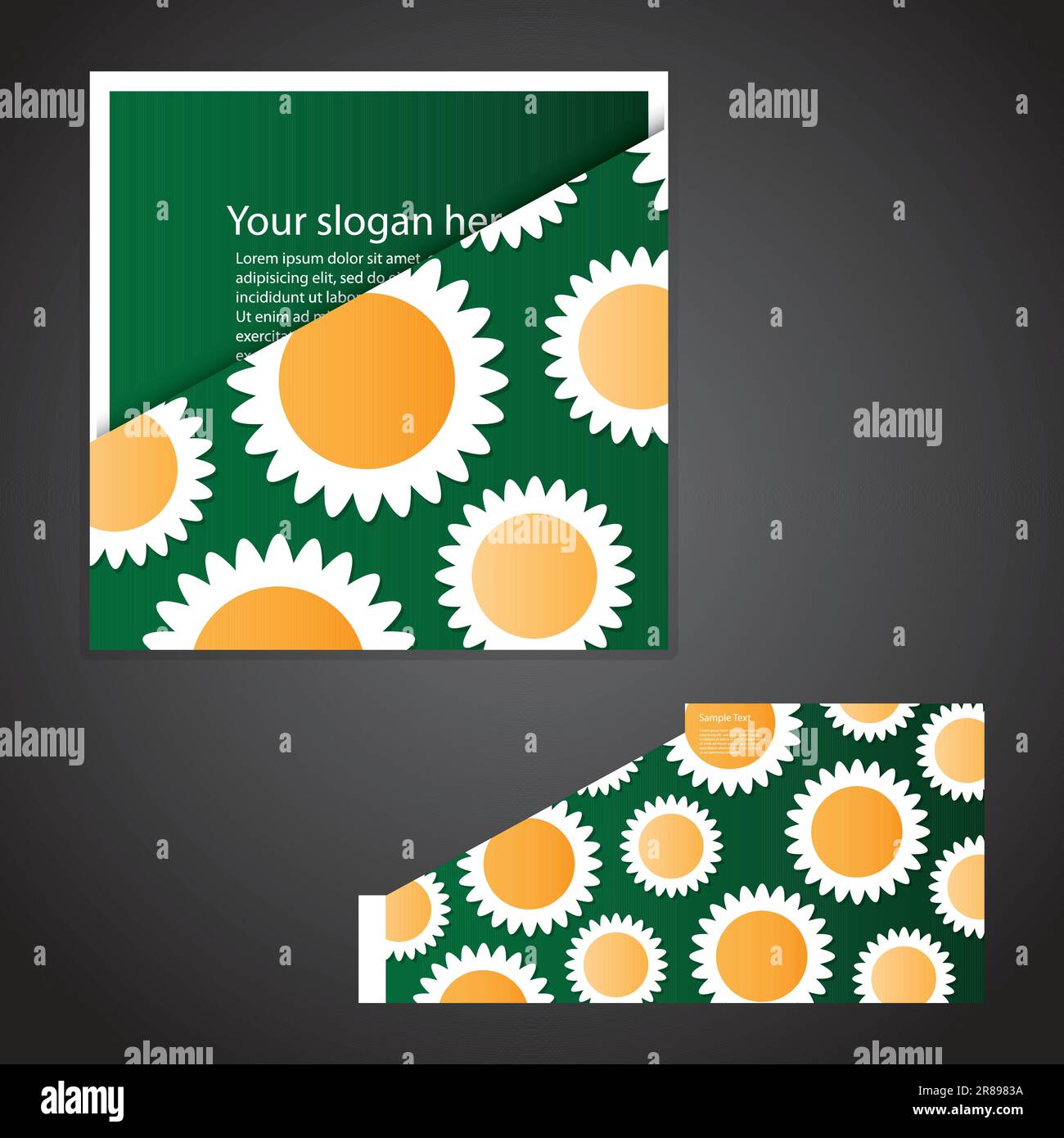 Corporate folder with die cut design Stock Vector