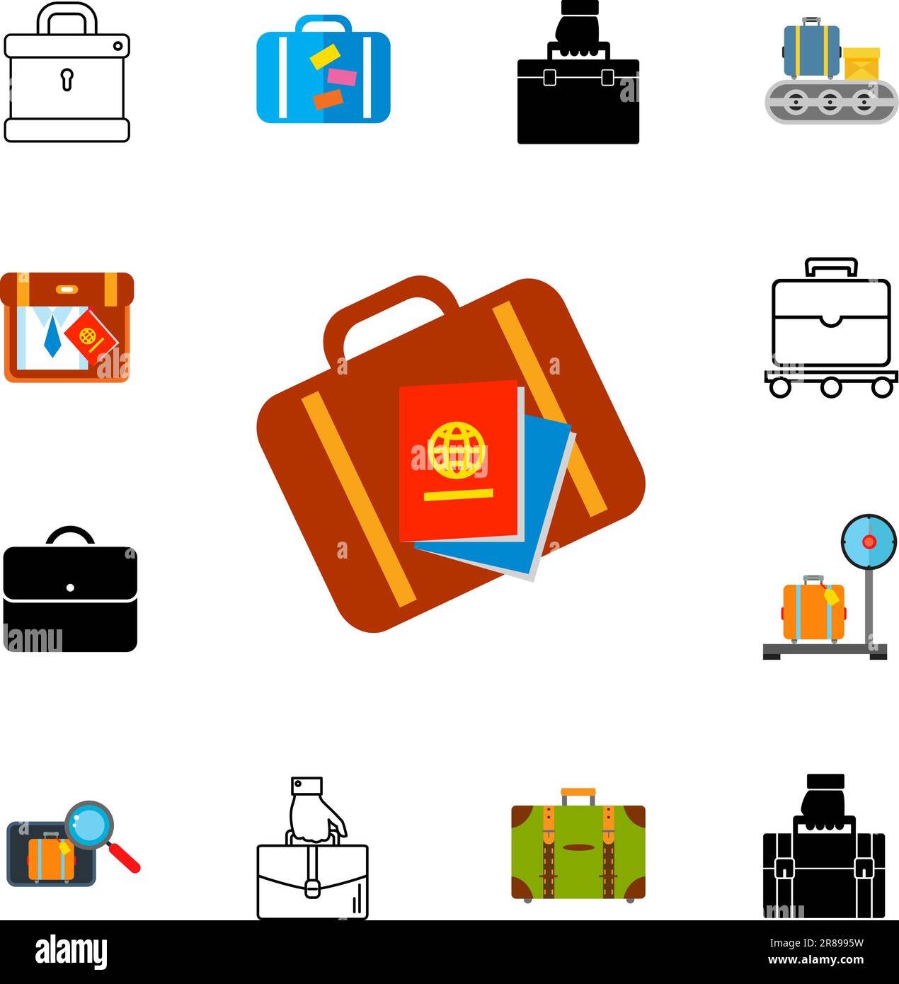 Suitcases icon set Stock Vector Image & Art Alamy