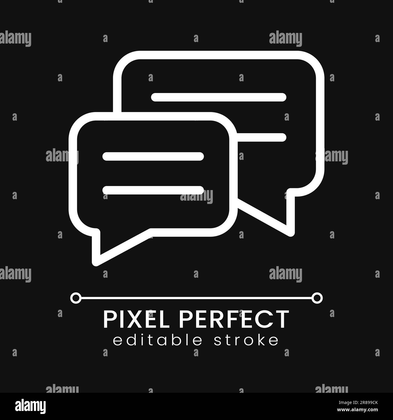 Dialogue pixel perfect white linear icon for dark theme Stock Vector ...