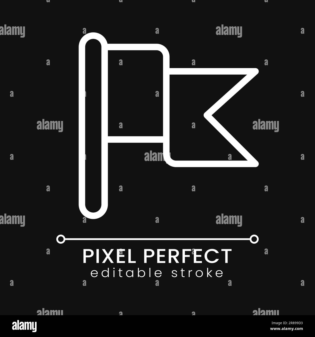 Flag pixel perfect white linear icon for dark theme Stock Vector Image ...