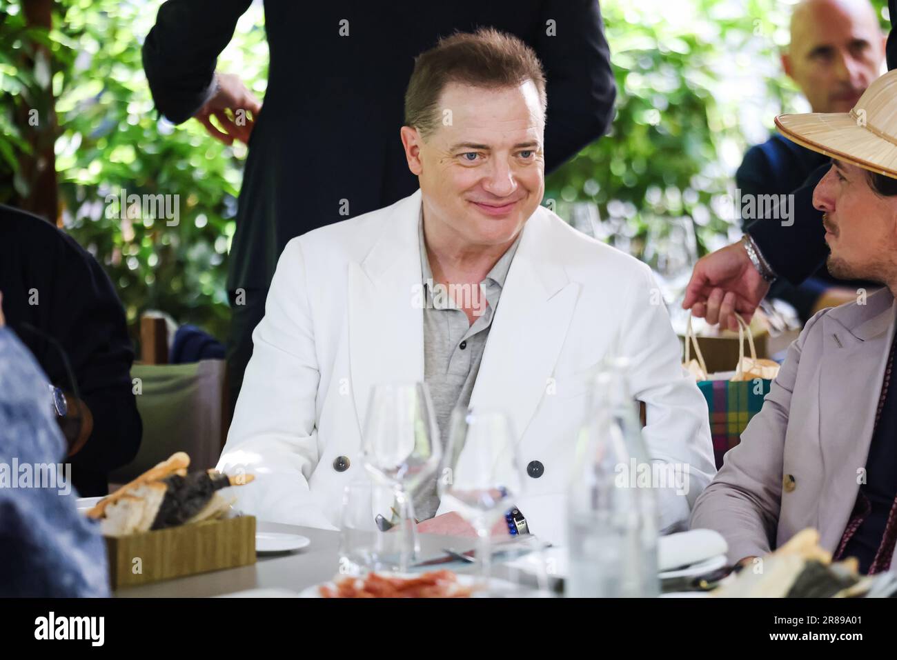 CanadianAmerican actor Brendan Fraser is seen during the Milan Men's