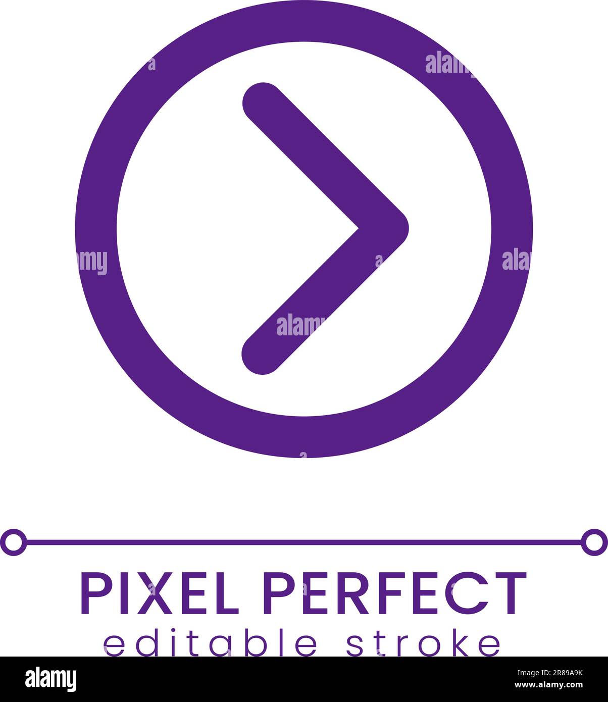 Right direction pointer pixel perfect RGB color ui icon Stock Vector