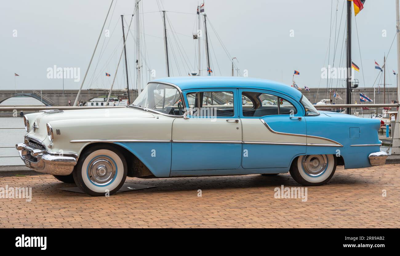 Lelystad, The Netherlands, 18.06.2023, Old timer Oldsmobile 88 from 1955 at The National Oldtimer Day Stock Photo
