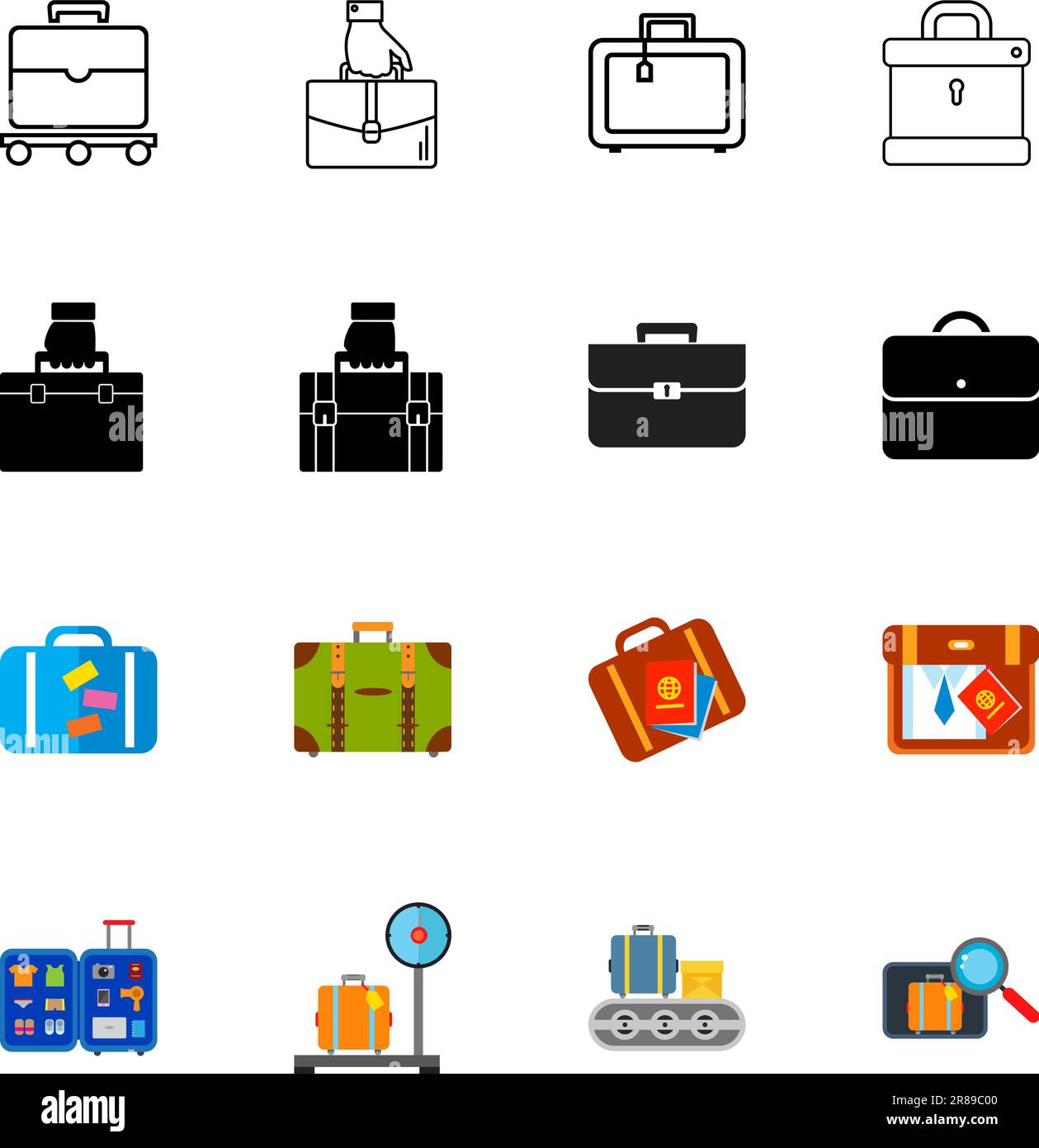 Suitcase icon set Stock Vector Image & Art Alamy