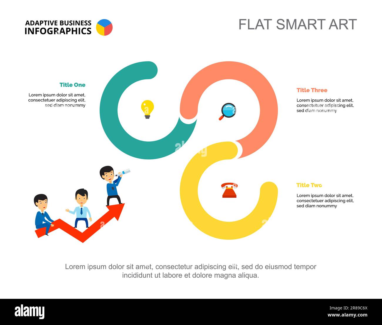 Three Points Marketing Slide Template Stock Vector
