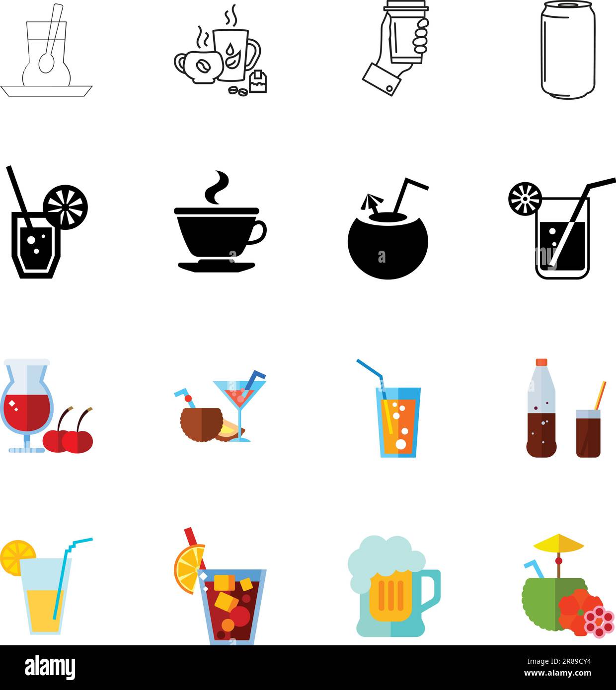 Drinks icon set Stock Vector Image & Art Alamy