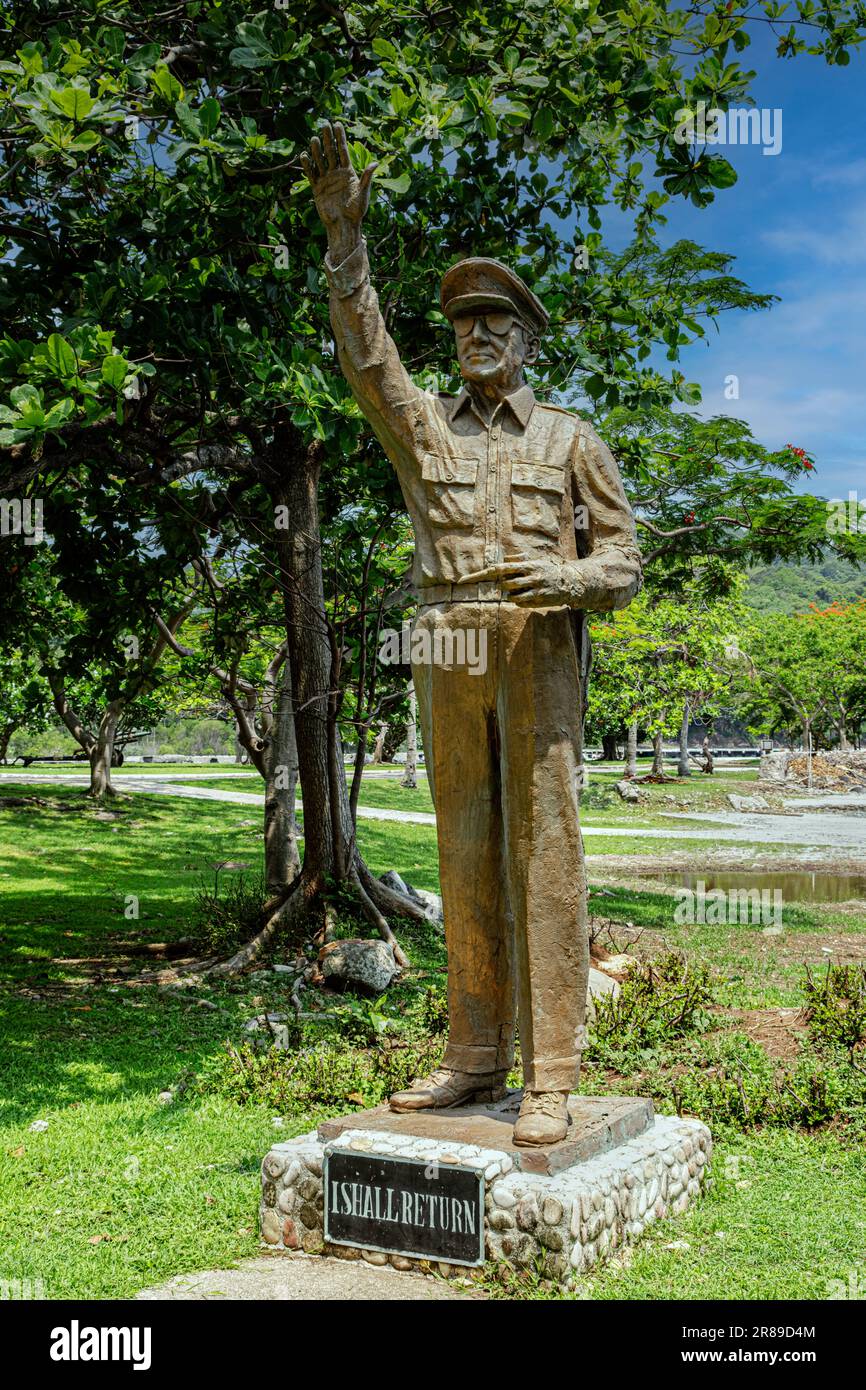 The famous statue of General Douglas Macarthur at Lorca Dock, Corregidor Island, Philippines Stock Photo