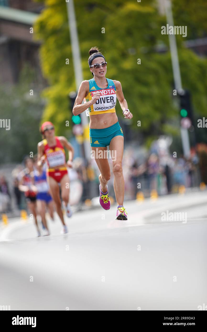 Sinead Diver participating in the marathon at the World Athletics