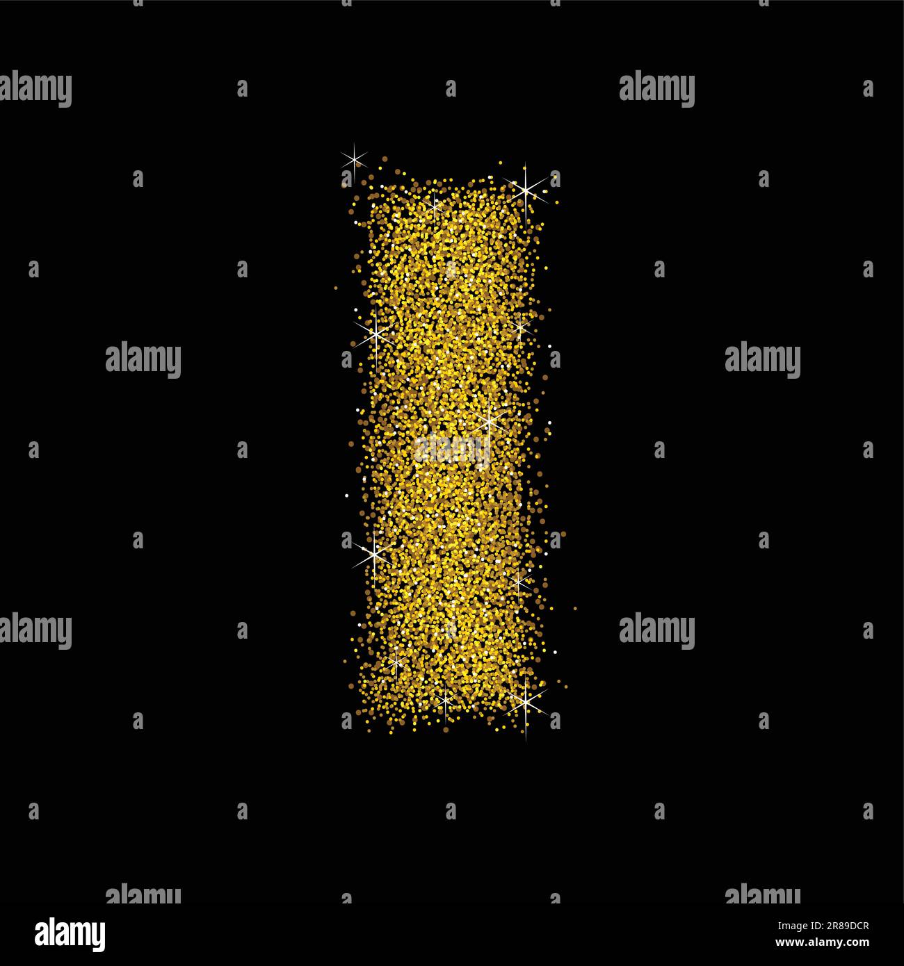 Gold dust font type letter i stock vector image art alamy