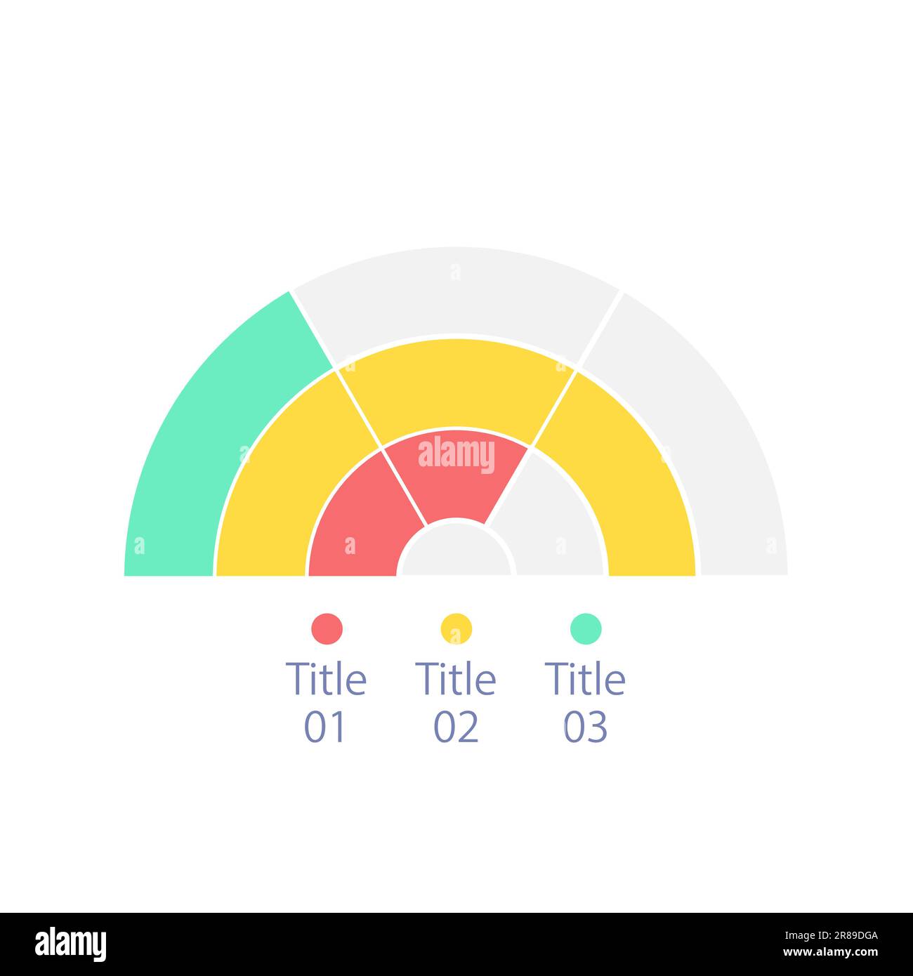 Semicircle infographic chart design template with three options Stock ...