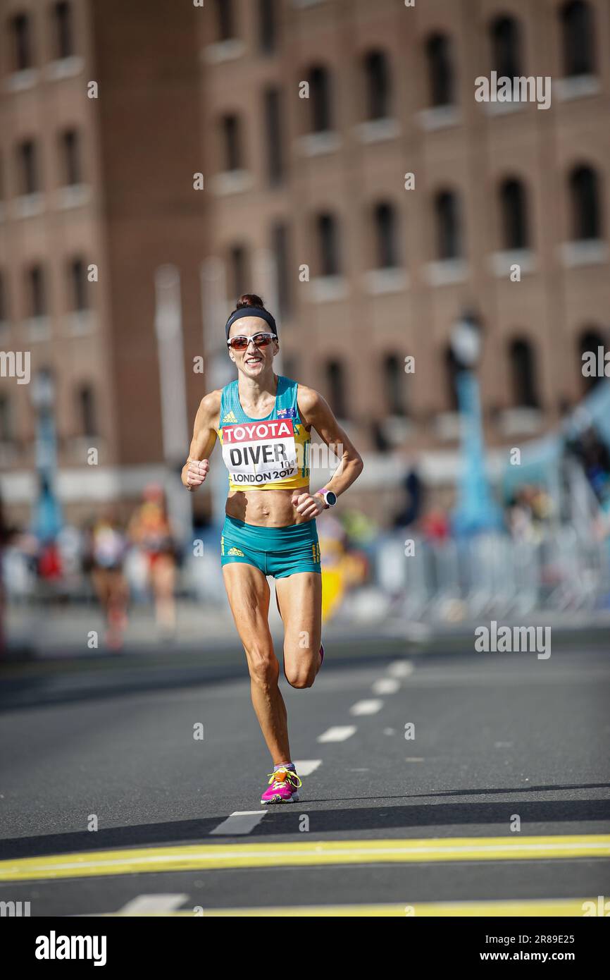 Sinead Diver participating in the marathon at the World Athletics