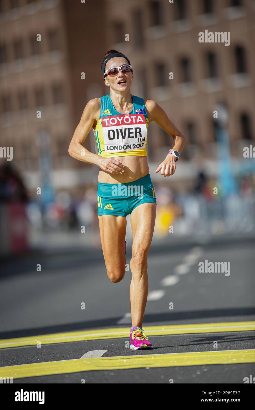 Sinead Diver participating in the marathon at the World Athletics