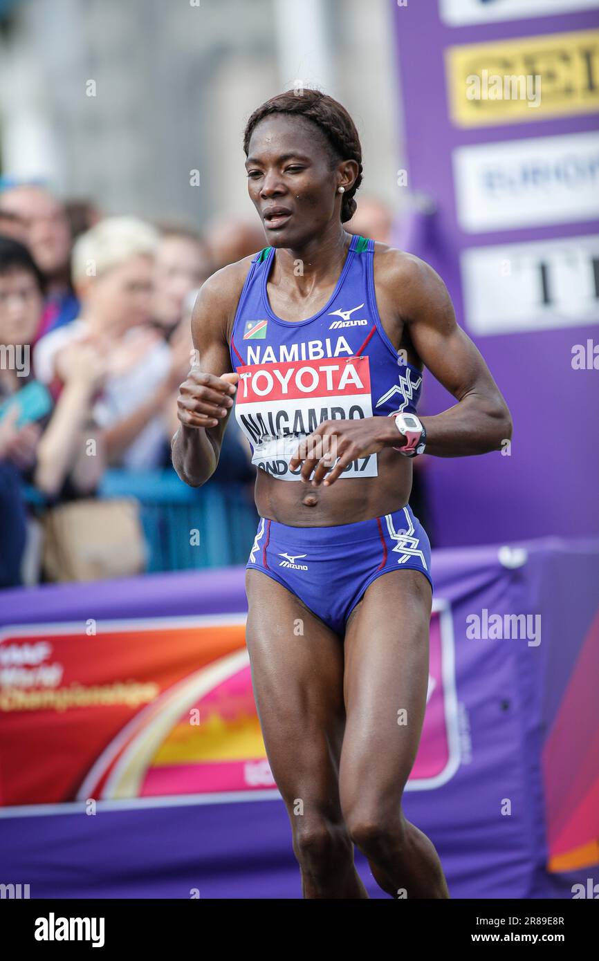 Beata Naigambo participating in the marathon at the World Athletics