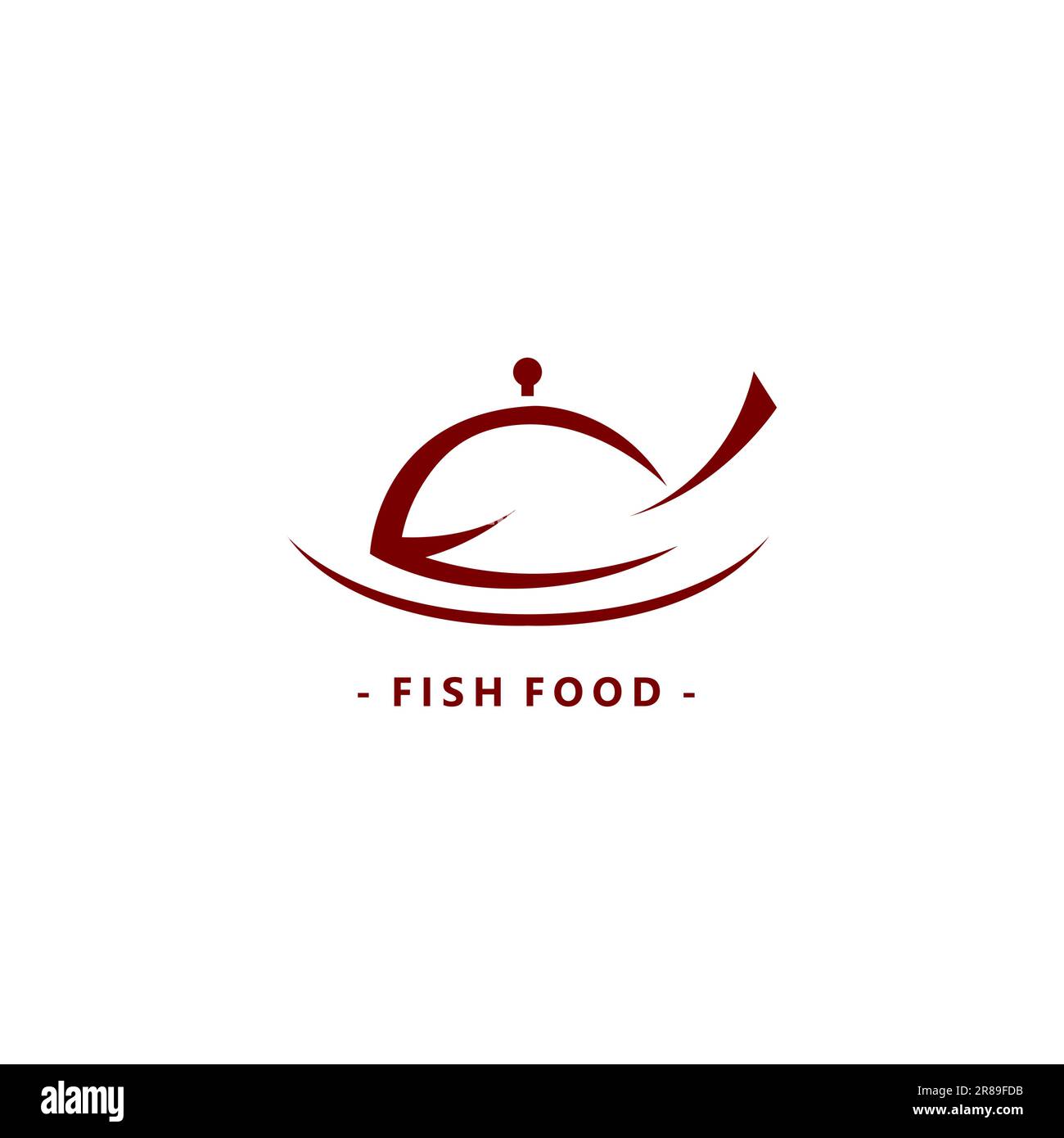 Fish Food Logo Symbol. Restaurant Logo Design Stock Vector