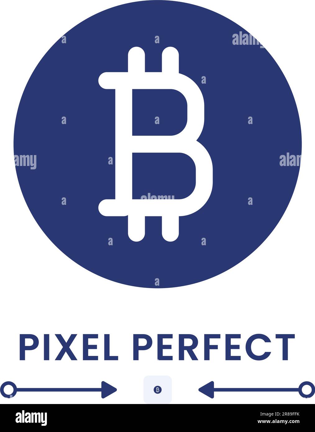 Bitcoin black solid desktop icon Stock Vector