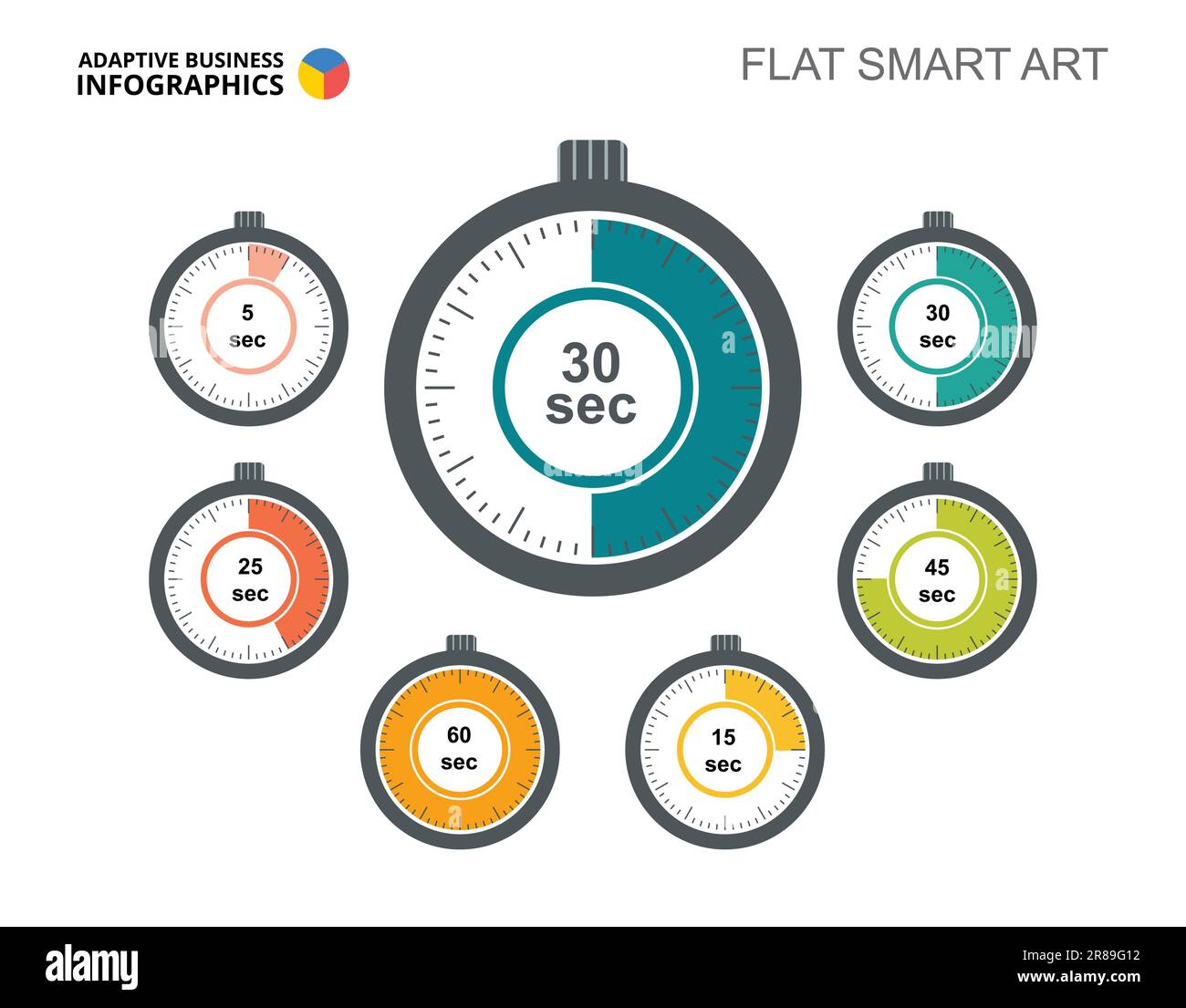 Timer Doughnut Charts Slide Template Stock Vector Image Art Alamy