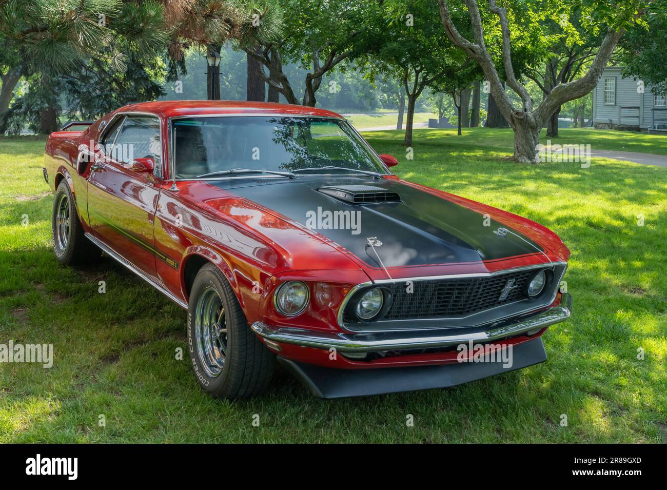 DEARBORN, MI/USA - JUNE 17, 2023: 1969 Ford Mustang Mach 1 car, The
