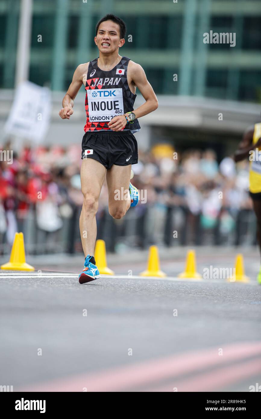 Hiroto Inoue participating in the marathon at the World Athletics