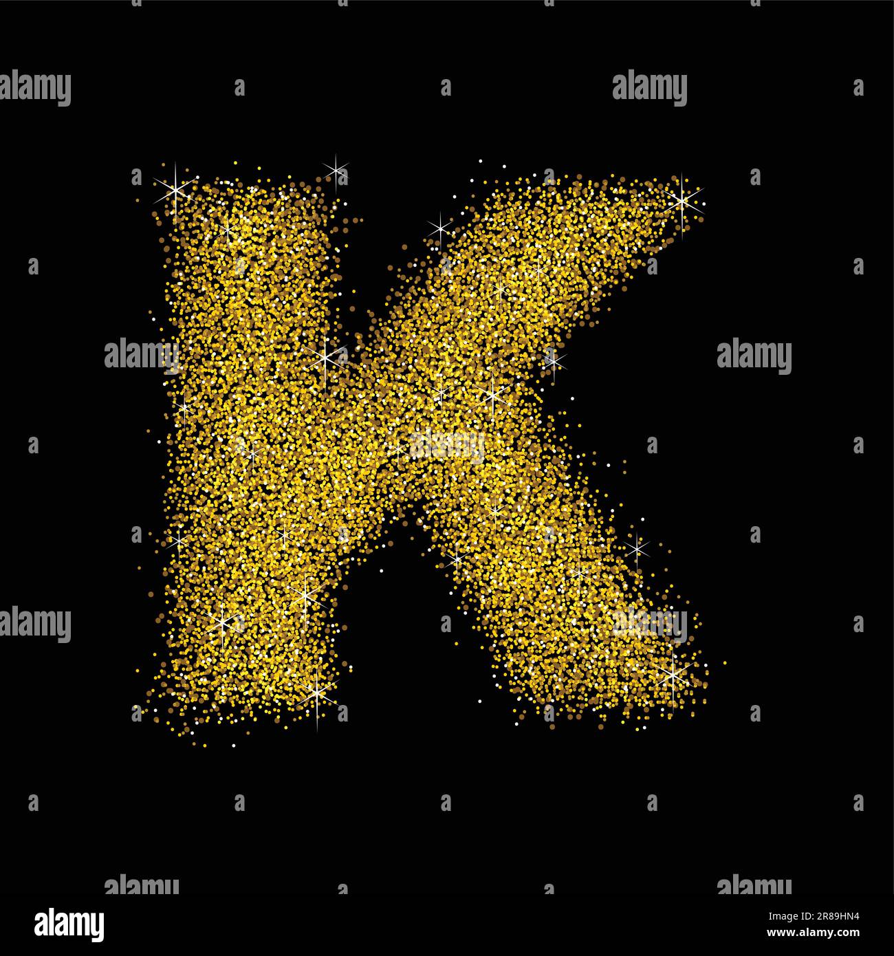 Gold dust font type letter K Stock Vector Image & Art - Alamy