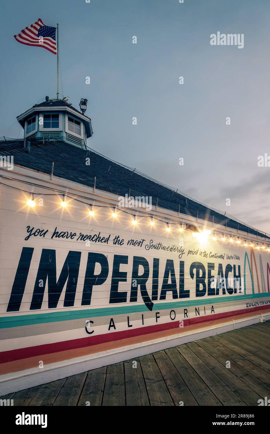 Imperial beach pier in San Diego, California Stock Photo