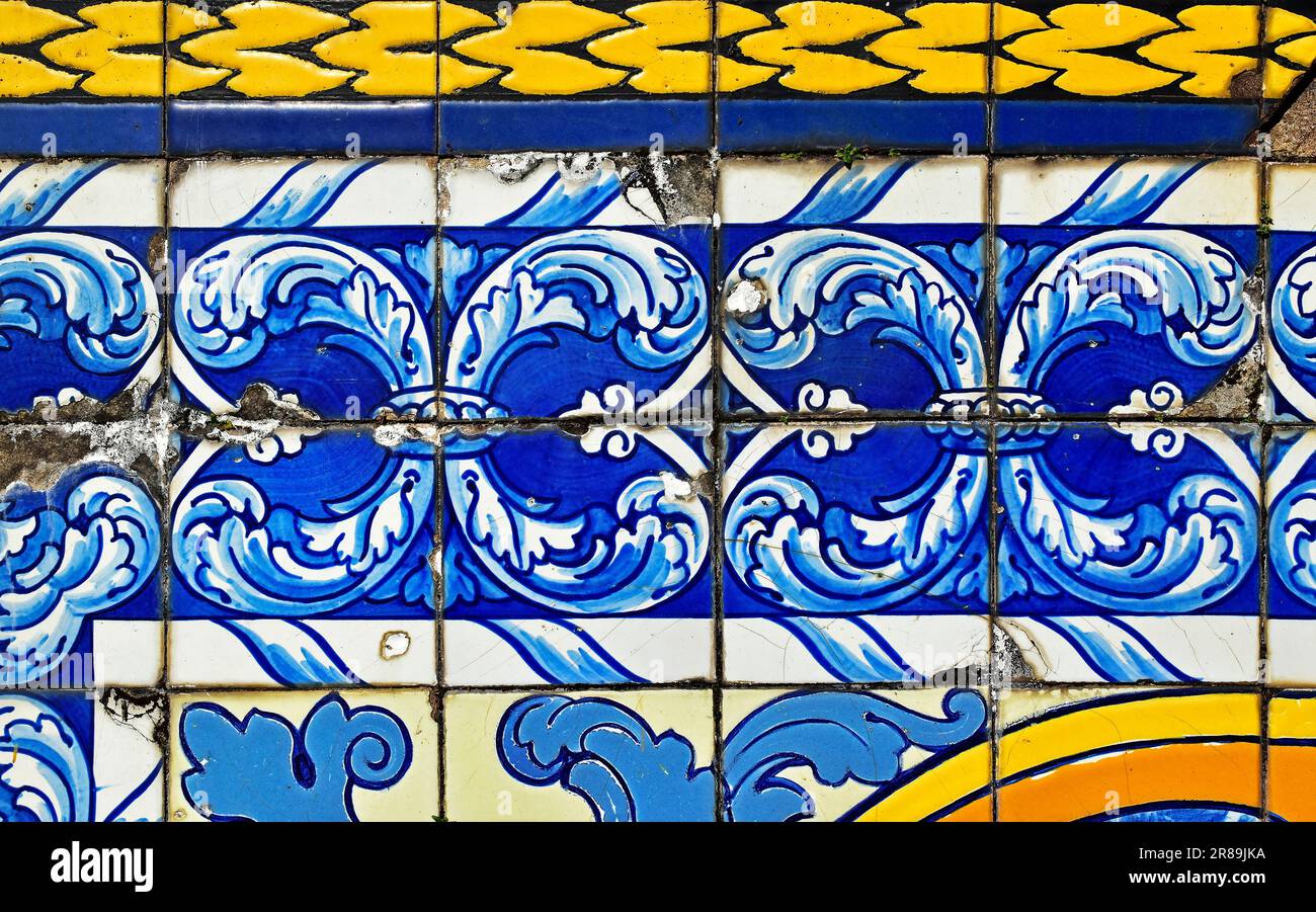 Famous Rio Tile Tiles on kiosk ruins in Teresopolis, Rio de Janeiro, Brazil Stock Photo ...