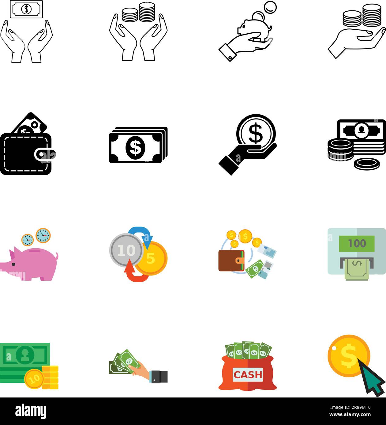 Money icon set Stock Vector Image & Art - Alamy