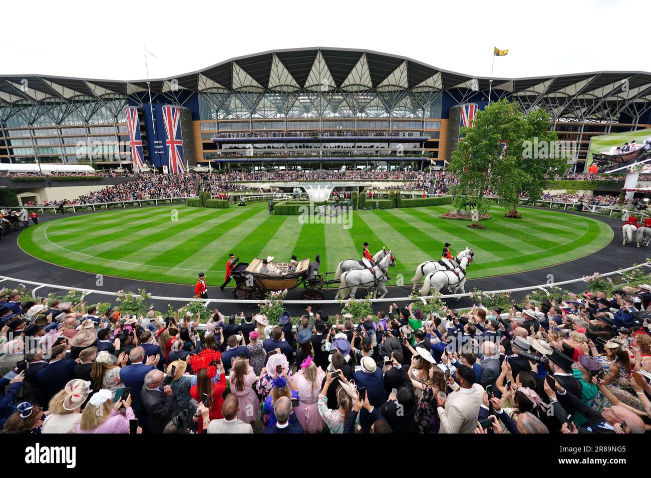 The carriage of King Charles III, Queen Camilla, the Duke of Wellington