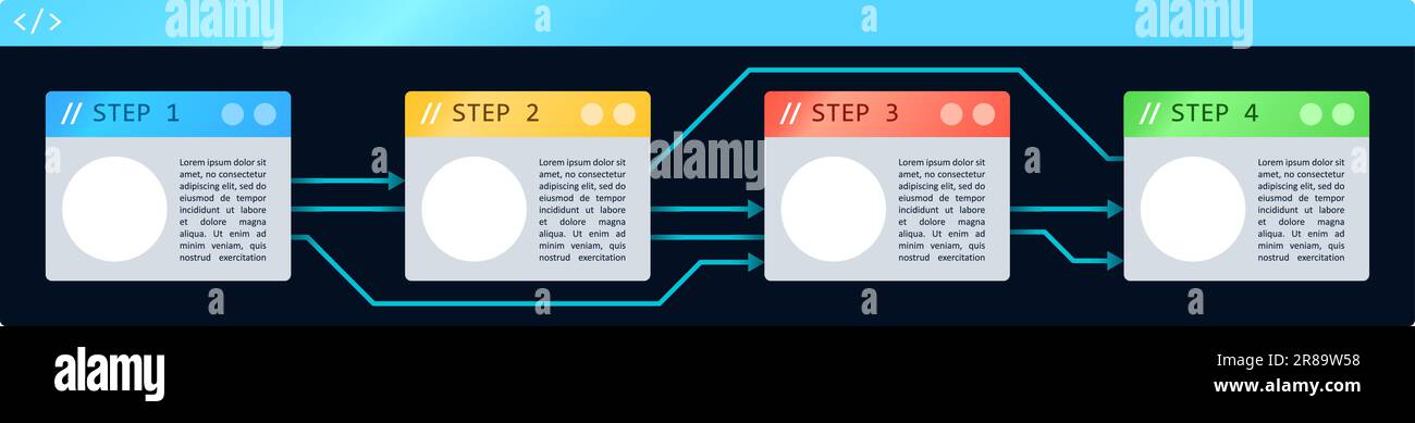 Generating computer algorithms infographic chart design template Stock ...