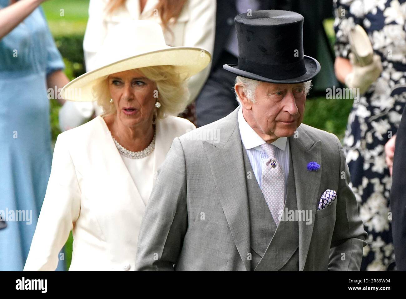 King Charles III and Queen Camilla arrives for day one of Royal Ascot ...